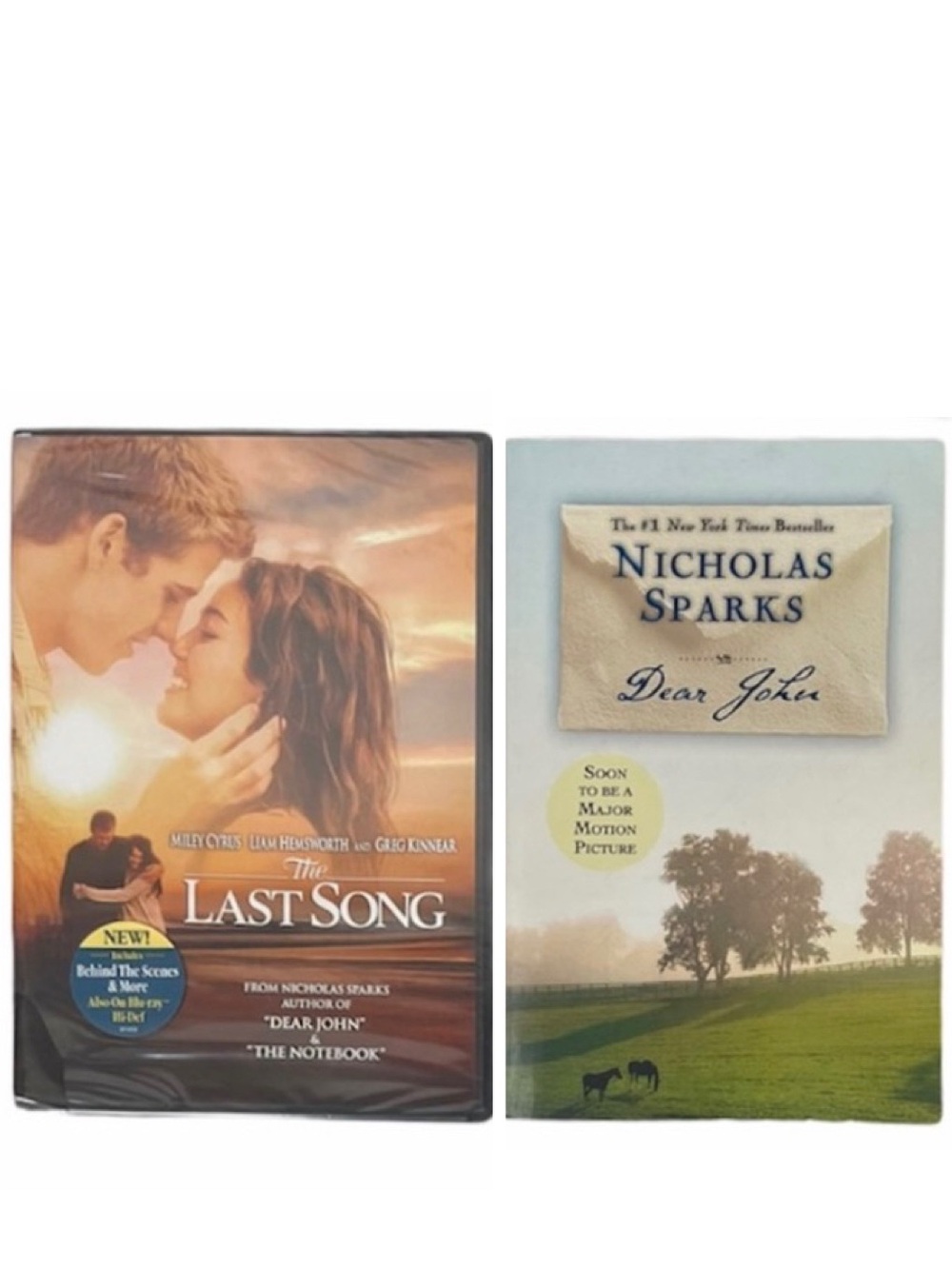 Nicholas Sparks Bundle: The Last Song DVD & Dear John Book BookTok Y2K Romance